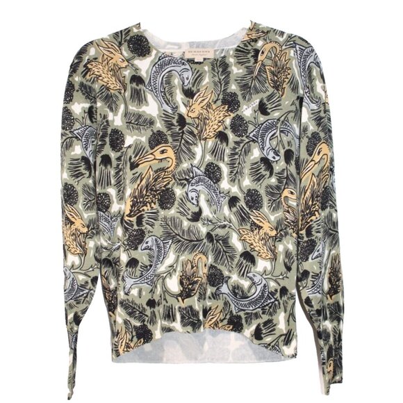 Burberry Beasts Knit Sweater Size Small Rare Print Animal Mythological Runway - Picture 1 of 9